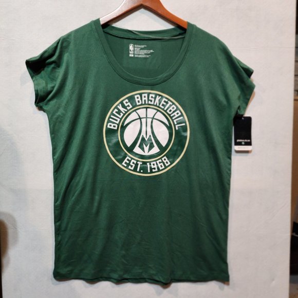 NWT - Women's NBA Milwaukee Bucks Dolman Short Sleeve T-Shirt - Picture 2 of 5